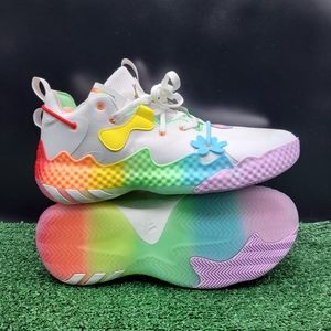 Adidas Harden Volume 6 Rainbow Pastel Floral Sneakers White Size 13.5 Men HQ1271